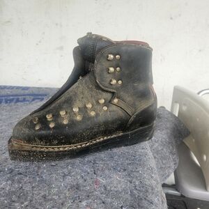 Black Studded Leather Boots